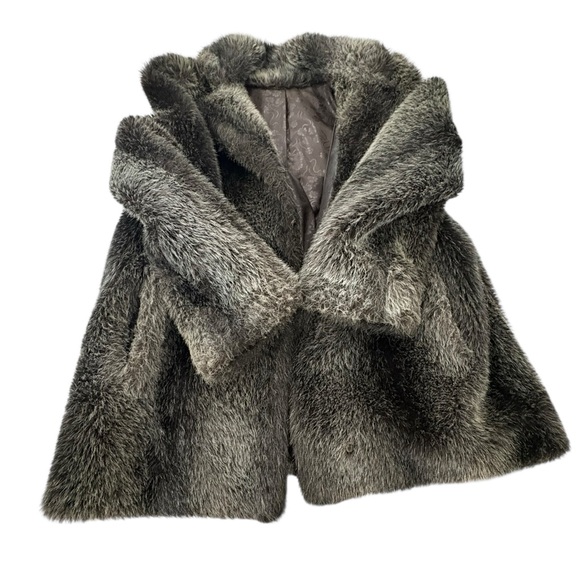 Vintage Real Fur Coat Women’s Brown Shawl Collar - Picture 9 of 10